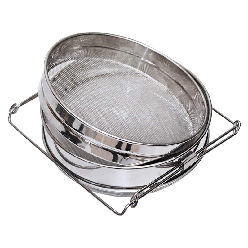 Moduoduo Honey Strainer Stainless Steel Double Sieve Bee Keeping Equipment