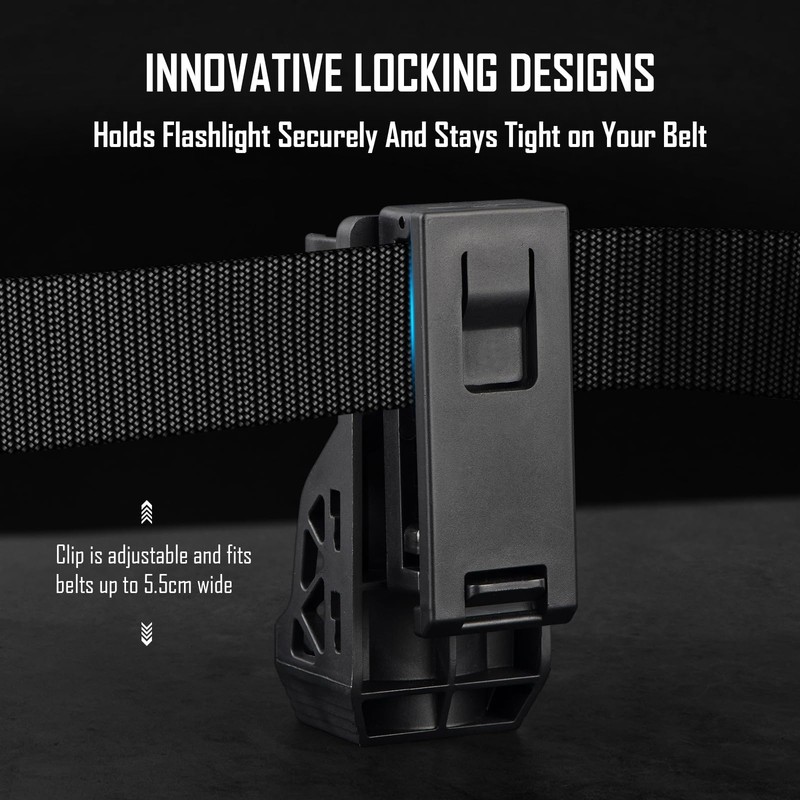 SQLJYU 360 Degree Rotation Torch Holster for Belt, Tactical Torch