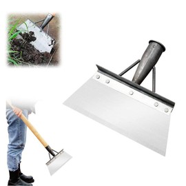 Multifunctional Cleaning Shovel, Square Garden Spade Shovel - Manganese Steel Flat Shovel Not Include Pole, 8-12" Heavy Duty Garden Tool for Digging, Lawn Edging, and Weed Removal - Silver (23CM)