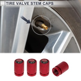 RATCHROLL 4 Pcs Tire Valve Stem Caps Stylish 8x17mm Tyre Valve Dust Covers Red Aluminum Alloy Epoxy Resin