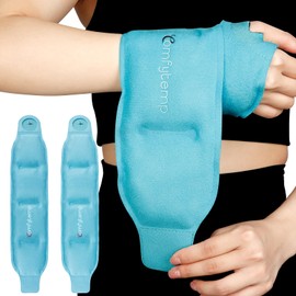 Comfytemp Wrist Ice Pack Wrap for Carpal Tunnel, 2 Reusable Gel Ice Packs for Hand Injuries, Adjustable Soft Gel Hot Cold Pack for Thumb Hand Arms, Ankles and Neck