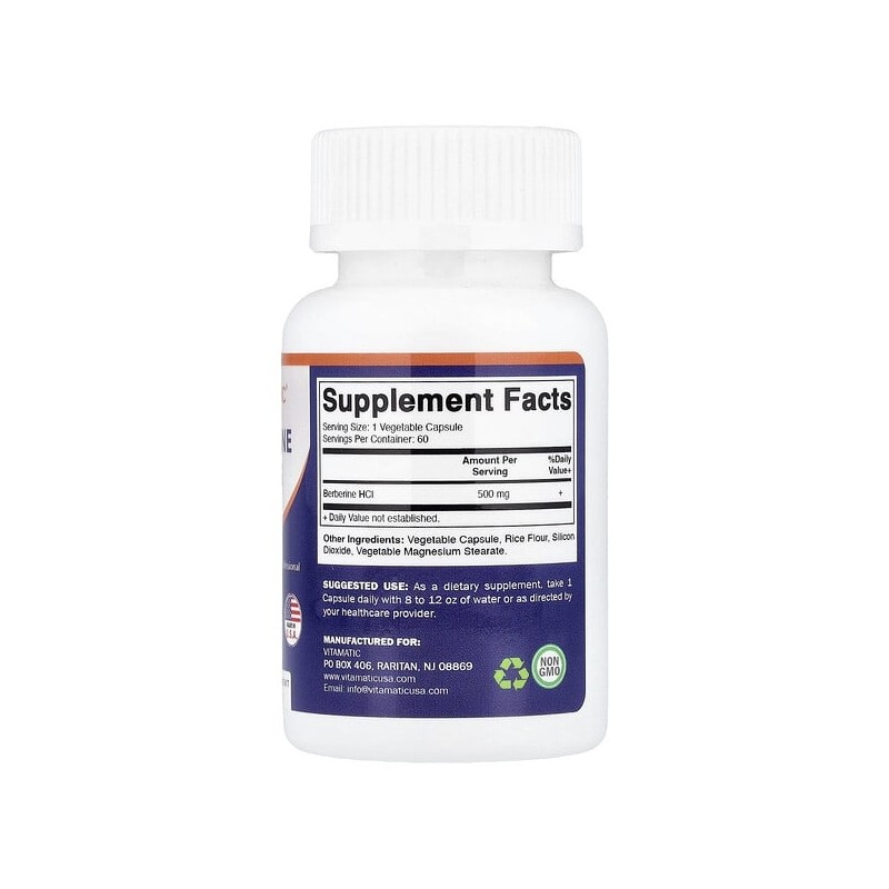 Vitamatic, Berberine, 500mg, 60 Veg Capsules / Vitamatic (비타매틱), 베르베린,