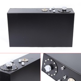 LIYUANJUN 17 Gallon Street Aluminum Fuel Cell Tank, 65L Street Rod Fuel Cell Tank for Street Rods / Street / Jeeps / Boats Built in Fuel Sending Unit with Cap Tank Measures 30"LX17"WX7"H