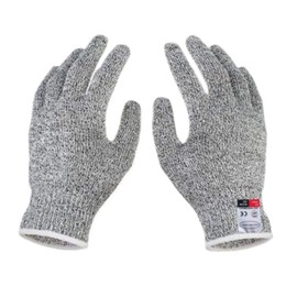 Fukufuku Blade-Resistant Gloves for Work, Work Gloves, Anti-Cut Gloves, Anti-Slip, Cut-Resistant, Disaster Prevention, Cutlery, Cooking Level 5 Safety Protection, Left and Right Set, Children, Adults (M)