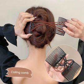 Black Adjustable Elastic Hair Comb,Stretchy Double Comb Hair Clip,No Crease Hair Pins Double Slides Hairpins Combs Women Hair Styling Accessories Styling Tools and Appliances