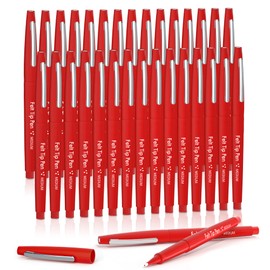 Lelix Felt Tip Pens, 30 Red Pens, 0.7mm Medium Point Felt Pens, Felt Tip Markers Pens for Journaling, Writing, Note Taking, Planner, Perfect for Art Office and School Supplies