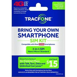 Tracfone - Bring Your Own Phone CDMA 3-in-1 Sim Card Kit (4G LTE) -Verizon Compatible