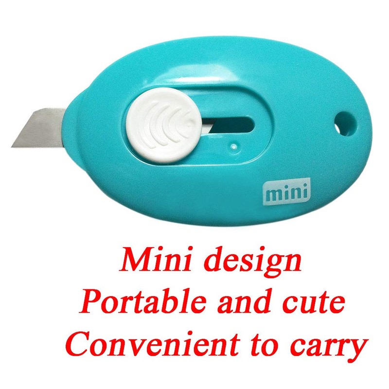 RJWKAZ Mini Utility Knives Box Cutter Retractable Letter Opener (Blue/Pink/White)