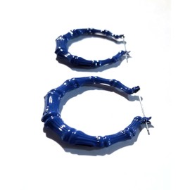 Bamboo Earrings 2 inch Hoop Earrings Lightweight Assorted Colors, Bamboo