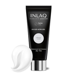 INLAQ® Acrylic Gel for Nail Extension Crystal Clear 30 ml - Premium Polygel for Gel Nails - Nail Extender Gel UV/LED - Building Acrylic Nail Gel - Poly Nail Gel