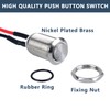 DMWD 2-Pack 12mm Latching Metal Waterproof Push Button Switch Raised