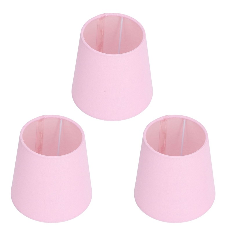 3PCS E14 Lampshade Fabric Ceiling Lamp Shade Exquisite Pink Wall