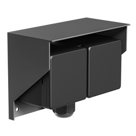 ledscom.de PIWI Surface-Mounted Socket for Outdoor Use, IP44, 2-Way, Anthracite, Horizontal