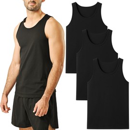 POFF Playera sin Mangas para Hombre – Tank Top Deportiva para Gym, cómoda, Fresca y Perfecta para Entrenar o Vestir Casual (MX/US, Alfa, Mediano, Regular, Regular, Negro)