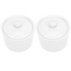 Angoily 2pcs 400ml White Ceramic Stew Pot with Lid 3.