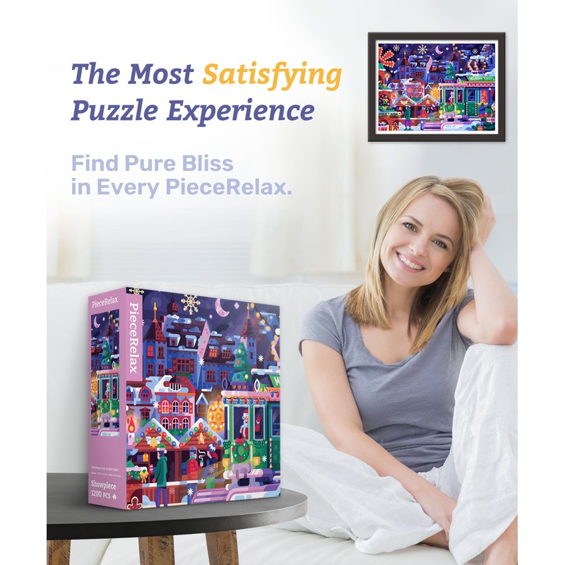 PieceRelax Plastic Jigsaw Puzzles for Adults 1200 Pieces - Christmas