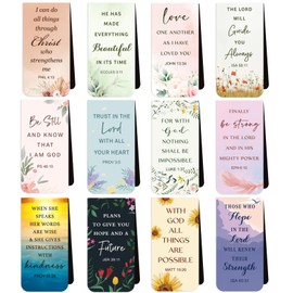 12pcs Bible Magnetic Bookmarks Scripture Bookmarks Christian Bible Verse Gift Religious Artistic Gift Inspirational Bible Bookmarks for Women