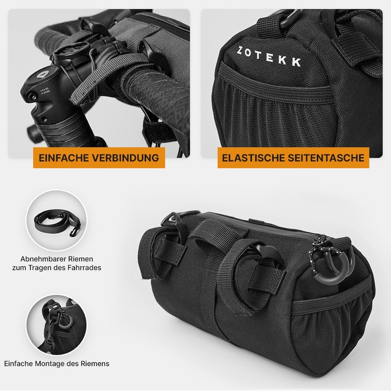 ZOTEKK Bicycle Handlebar Bag 1.5 L Practical Bicycle Handlebar Bag