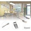 Stainless Steel Dinner Fork,BBQ Telescopic Extendable Dinner Fruit Dessert Long