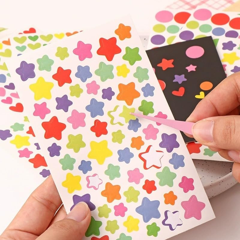 Abon Abon ご褒美 シール ごほうび 小さい 星 ハート まる 【3種類×12シート】