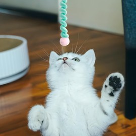 QACUU 4PCS Fluffy Strip Cat Toy With Dual Heads, Great Kitten Toys for Daily Activity Fun, Soft Wand Cat Toys for Indoor Cats Adult, Engaging Interactive Cat Toy, Indoor Cat Toys Set for Daily Play