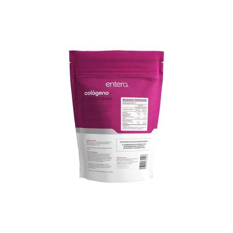 Entera Colágeno Y Magnesio 300g, Hidrolizado, Sin Azúcar