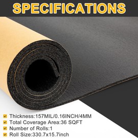 VOISEN Sound Deading Material for Cars, 157 MIL (4 mm) 36 sqft Sound Deadening Mat,Sound Deadening,Car Sound Deadening Closed Cell Foam,PE Foam Sound Deadener Material & Heat Barrier