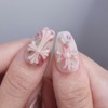 Rose Garden Chrome Handmade Nail Tips - Short Ballerina /