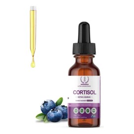 Gotas Cortisol Suplemento Para Ansiedad Y Estré Con L-teania Sabor Arándano                                                                           