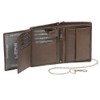 Biker Wallet with chrome chain vertical format LEAS, Genuine Leather,
