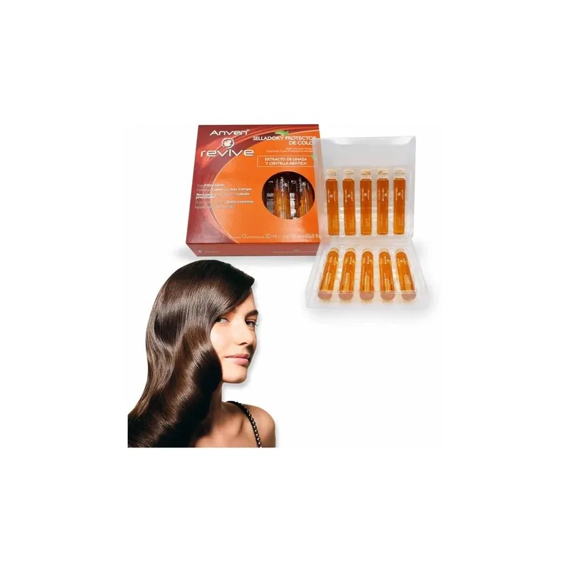 Caja Ampolletas Teñido Anven Revive Sellador Color C/10pzas
