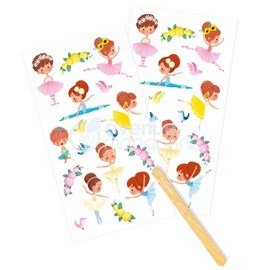 Avenue Mandarine CC046C - Pack of Scratch Pictures Decalco' Mania, 2 Sheets of 20 Scratch Pictures, for Children from 5 Years, Dancers, 1 Pack