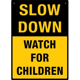 Puhayexi Slow Down Watch For Children Sign 8X12 Inch Rust Free Aluminum Easy To Read & Sturdy Keep Out Outdoor Metal Signs For Home Farm Yard