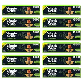 Veggiecraft Farms Spaghetti Pasta - Gluten Free, Thin Pasta Noodles, Made with Cauliflower, Lentil & Peas, Low Carb, High Protein, Vegan, Healthy Pasta, Plant Based, High Fiber - 8 Oz (Pack of 12)