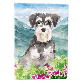 Caroline's Treasures CK2528GF Mountain Flowers Schnauzer #2 Garden Flag Mailbox Flag Decorative Yard Flag Banner Outside Patio Artwork Yard Flower Beds, Garden Size, Multicolor