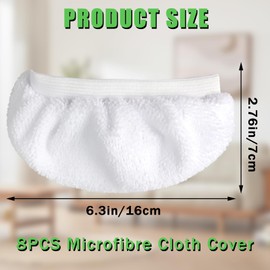 8 Pack Replacement Steam Mop Pads Universal Steam Cleaner Accessories Reusable Microfiber Cloths for Bissell Steam Shot, Dupray, PurSteam, Comforday Handheld Steam Cleaner Attachments