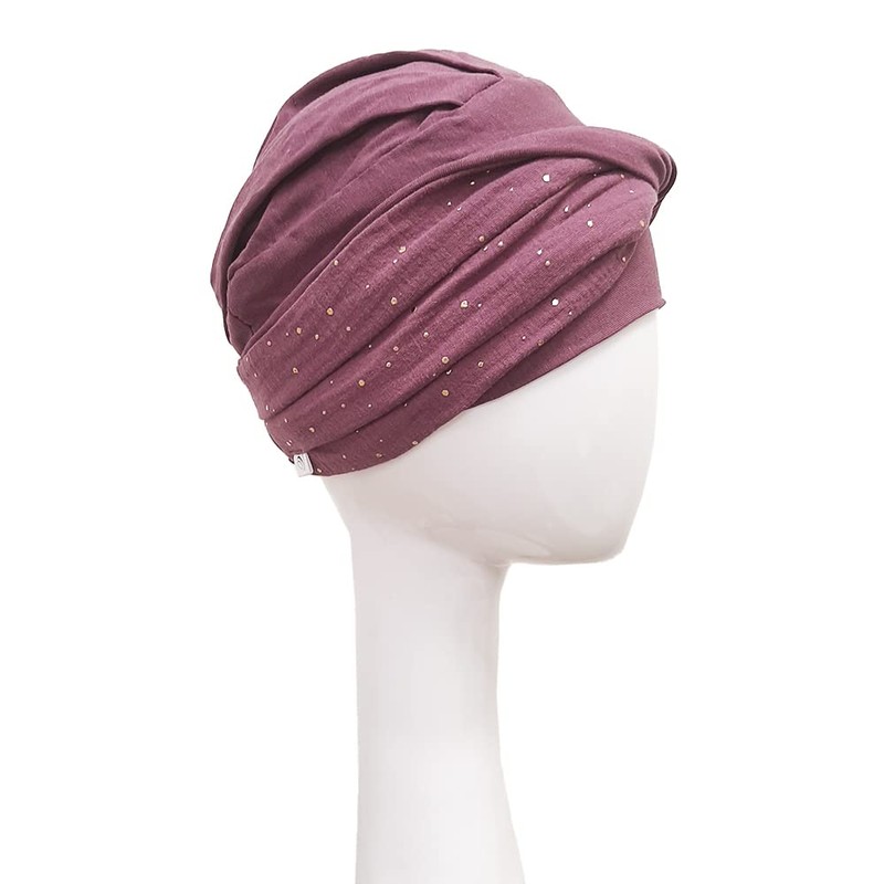 CAREBELL Chemotherapy Turban Elegance Malva Gold Bamboo for Hair Loss