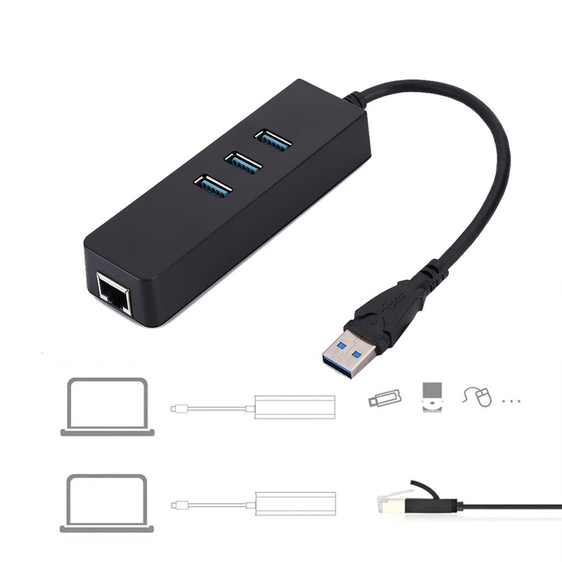 DM HE27 RTL8153 USB 3.0 Ethernet Converter Adapter with 3