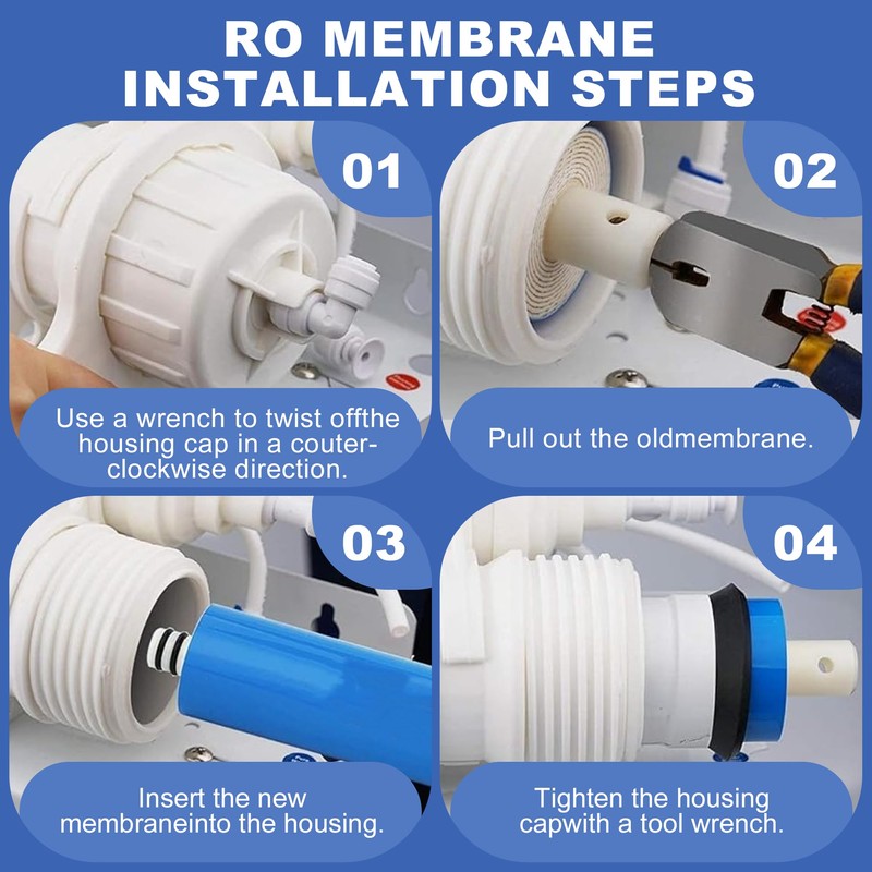 YKMGON 3012-500 GPD Universal Reverse Osmosis RO Membrane Element，3.0"x12" Replacement
