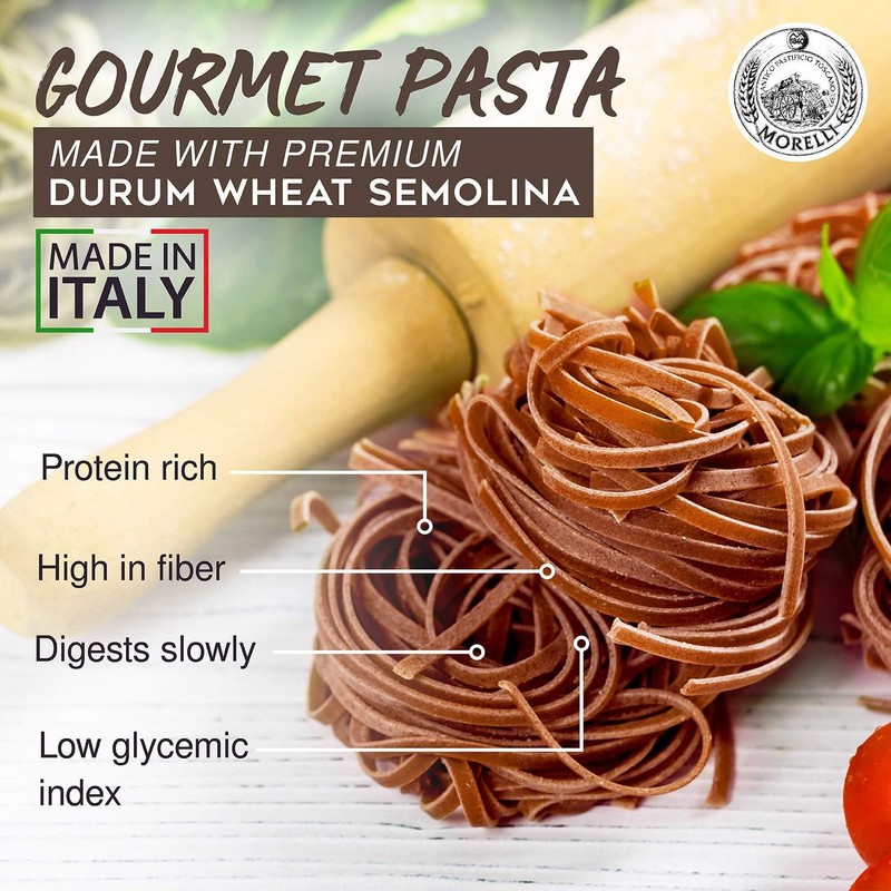 Morelli Organic Red Chili Linguine Pasta - All Natural Durum