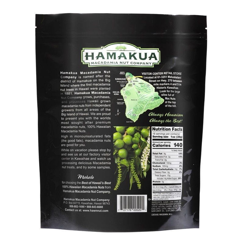 Hamakua Macadamia Nut Coffee Brittle - Sweet Candy Hawaiian Grown