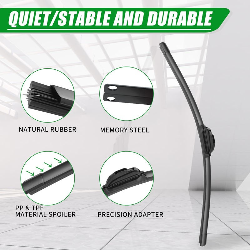 26"+18" Windshield Wipers Blades（pair for front）, OEM Quality Premium All-Seasons