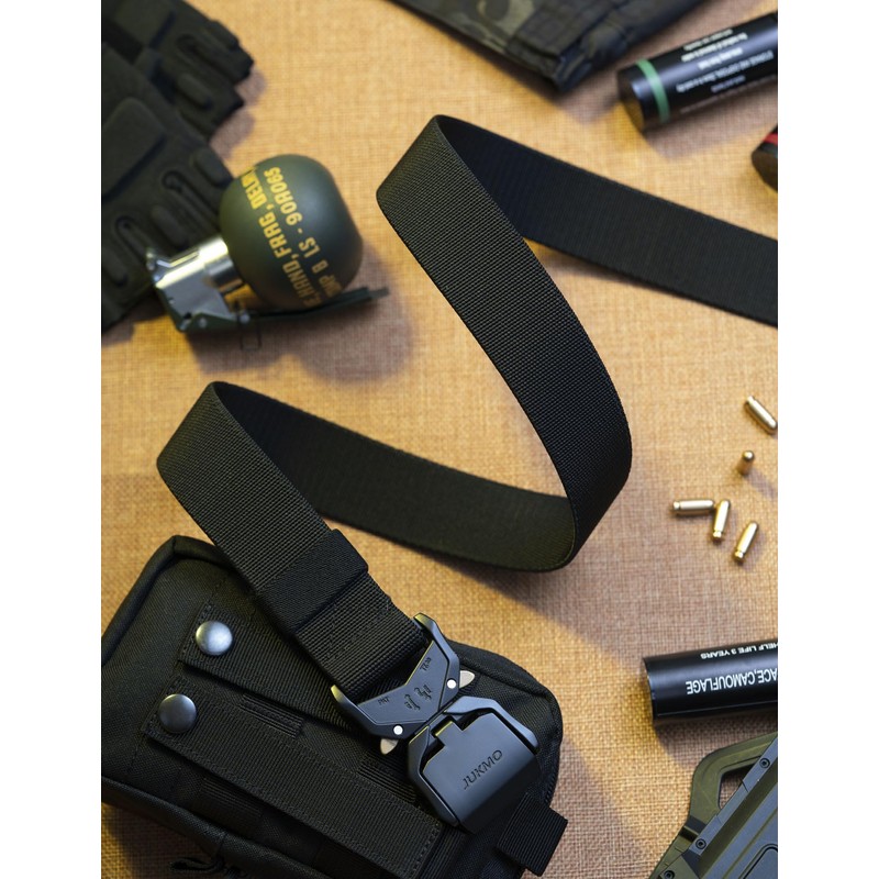 JUKMO Tactical Belt, Military Hiking Rigger 1.5" Nylon Web Work