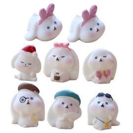 Sosoport 8pcs Adorable Mini Figure Resin Rabbit Figure Garden Supply Garden Rabbit Figure Adorable Miniature Bunny Landscape Accessories Lovely Rabbit Figure Adorable Mini Figurine