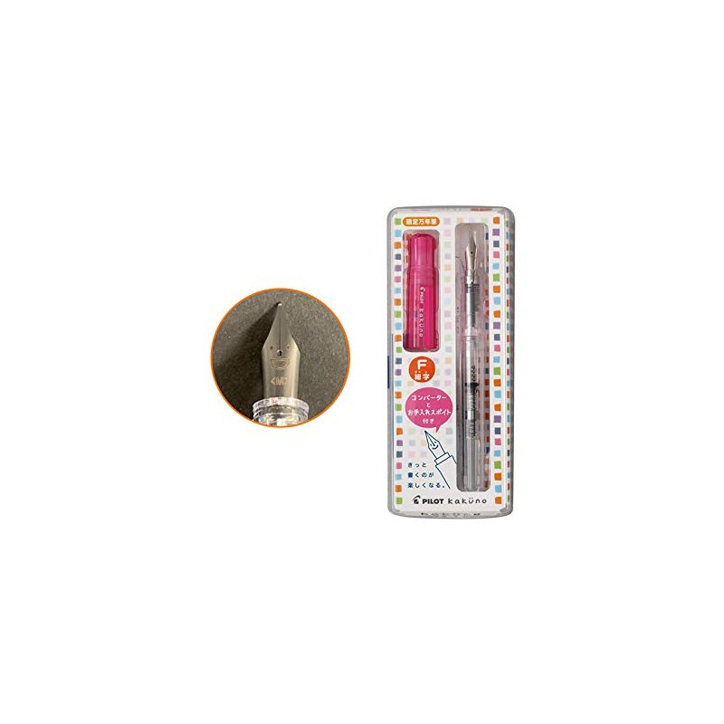 Pilot Kakuno Limited Fountain Pen, Transparent Pink, Medium Point