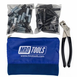 25 3/32 & 25 5/32 Heavy Duty Cleco Sheet Metal Fasteners + Cleco Pliers w/Carry Bag (KHD4S50-6)
