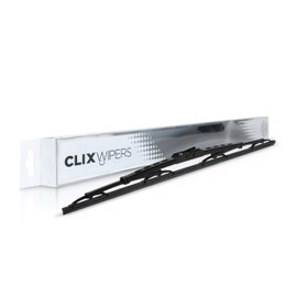 ClixWipers 22" Conventional Automotive Replacement Windshield Wiper Blade - All-Steel, Durable All-Weather, Easy Install for Hook + Pin Arms (Pack of 1)