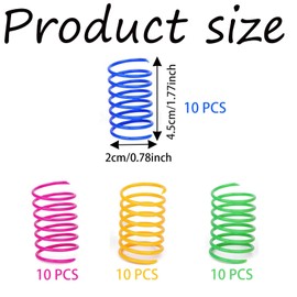 JCKD Pack of 40 Cat Spring Toy, Plastic Spiral Spring, Spiral Cat Toy, Toy Spiral Spring, Novelty Pet Toy, Colourful Spiral Spring, Cat Spring Spiral
