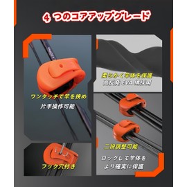 WBLDBB Fishing Rod Clips Pole Clips Set Rod Protection Anti-Slip Portable 4pcs Outdoor Fishing Rod Binding Clip Rod (Orange)
