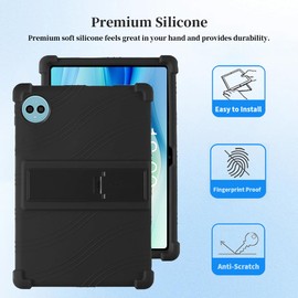 Hoibon Tablet Case with Kickstand for TECLAST P50 / P50S (11 Inch, Black, Kids Friendly, Shockproof Silicone, Adjustable Stand)
